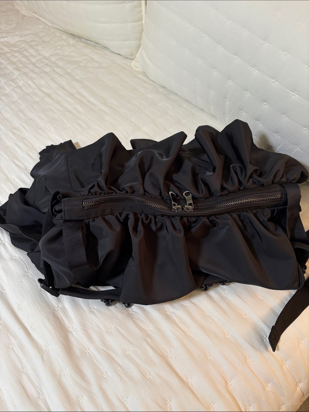 Simone Rocha Black Ruffled Shoulder Bag with Beaded strap - Picture 3 of 13